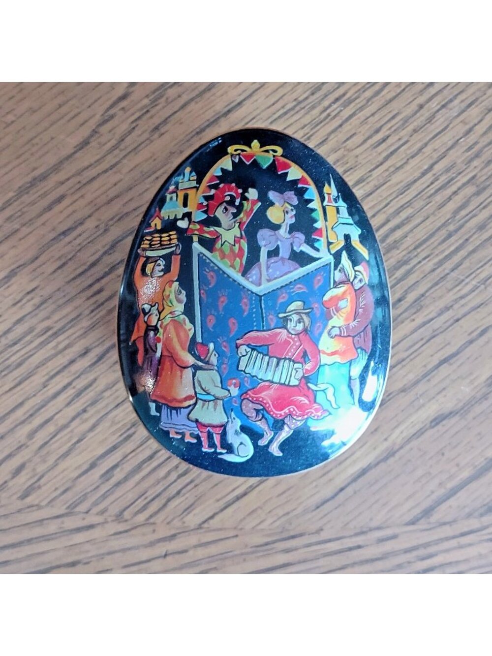 Vintage 1988 Franklin Mint House of Faberge Petrouchka Porcelain Music Box Egg